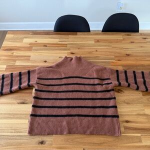 Elie Tahari Striped Brown Sweater - Wool + Cashmere